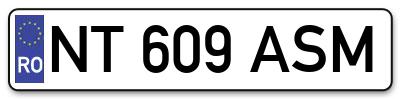 Placuta inmatriculare numar auto  NT-609-ASM, NT 609 ASM, NT609ASM