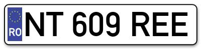 Placuta inmatriculare numar auto  NT-609-REE, NT 609 REE, NT609REE