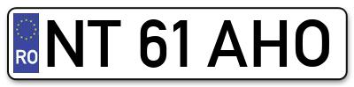 Placuta inmatriculare numar auto  NT-61-AHO, NT 61 AHO, NT61AHO