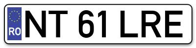 Placuta inmatriculare numar auto  NT-61-LRE, NT 61 LRE, NT61LRE