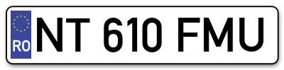 Placuta inmatriculare numar auto  NT-610-FMU, NT 610 FMU, NT610FMU
