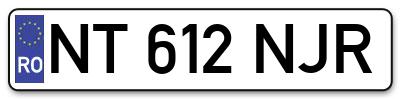 Placuta inmatriculare numar auto  NT-612-NJR, NT 612 NJR, NT612NJR