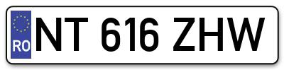 Placuta inmatriculare numar auto  NT-616-ZHW, NT 616 ZHW, NT616ZHW