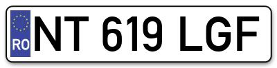 Placuta inmatriculare numar auto  NT-619-LGF, NT 619 LGF, NT619LGF