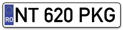 Placuta inmatriculare numar auto  NT-620-PKG, NT 620 PKG, NT620PKG