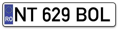 Placuta inmatriculare numar auto  NT-629-BOL, NT 629 BOL, NT629BOL
