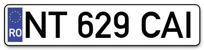 Placuta inmatriculare numar auto  NT-629-CAI, NT 629 CAI, NT629CAI