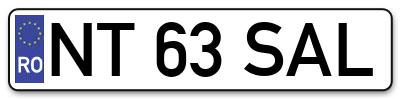Placuta inmatriculare numar auto  NT-63-SAL, NT 63 SAL, NT63SAL