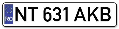 Placuta inmatriculare numar auto  NT-631-AKB, NT 631 AKB, NT631AKB