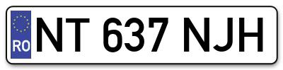 Placuta inmatriculare numar auto  NT-637-NJH, NT 637 NJH, NT637NJH