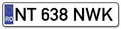 Placuta inmatriculare numar auto  NT-638-NWK, NT 638 NWK, NT638NWK
