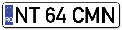 Placuta inmatriculare numar auto  NT-64-CMN, NT 64 CMN, NT64CMN