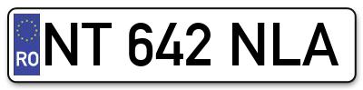 Placuta inmatriculare numar auto  NT-642-NLA, NT 642 NLA, NT642NLA