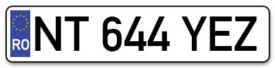 Placuta inmatriculare numar auto  NT-644-YEZ, NT 644 YEZ, NT644YEZ
