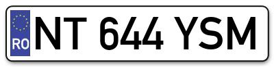 Placuta inmatriculare numar auto  NT-644-YSM, NT 644 YSM, NT644YSM
