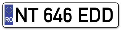 Placuta inmatriculare numar auto  NT-646-EDD, NT 646 EDD, NT646EDD