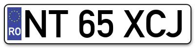 Placuta inmatriculare numar auto  NT-65-XCJ, NT 65 XCJ, NT65XCJ