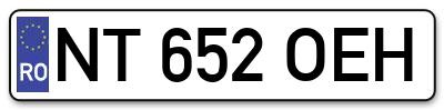 Placuta inmatriculare numar auto  NT-652-OEH, NT 652 OEH, NT652OEH