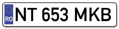 Placuta inmatriculare numar auto  NT-653-MKB, NT 653 MKB, NT653MKB