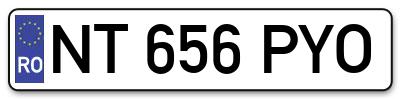 Placuta inmatriculare numar auto  NT-656-PYO, NT 656 PYO, NT656PYO