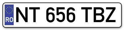 Placuta inmatriculare numar auto  NT-656-TBZ, NT 656 TBZ, NT656TBZ