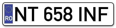 Placuta inmatriculare numar auto  NT-658-INF, NT 658 INF, NT658INF