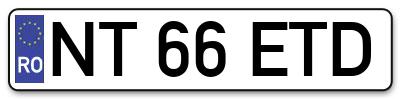 Placuta inmatriculare numar auto  NT-66-ETD, NT 66 ETD, NT66ETD
