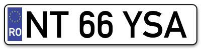 Placuta inmatriculare numar auto  NT-66-YSA, NT 66 YSA, NT66YSA