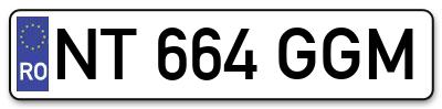 Placuta inmatriculare numar auto  NT-664-GGM, NT 664 GGM, NT664GGM