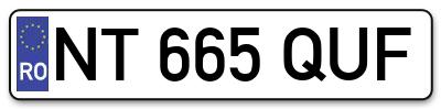 Placuta inmatriculare numar auto  NT-665-QUF, NT 665 QUF, NT665QUF