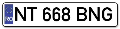 Placuta inmatriculare numar auto  NT-668-BNG, NT 668 BNG, NT668BNG