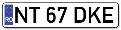 Placuta inmatriculare numar auto  NT-67-DKE, NT 67 DKE, NT67DKE