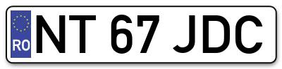 Placuta inmatriculare numar auto  NT-67-JDC, NT 67 JDC, NT67JDC