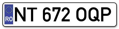 Placuta inmatriculare numar auto  NT-672-OQP, NT 672 OQP, NT672OQP