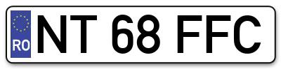 Placuta inmatriculare numar auto  NT-68-FFC, NT 68 FFC, NT68FFC