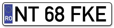 Placuta inmatriculare numar auto  NT-68-FKE, NT 68 FKE, NT68FKE