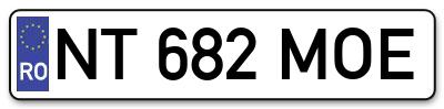 Placuta inmatriculare numar auto  NT-682-MOE, NT 682 MOE, NT682MOE
