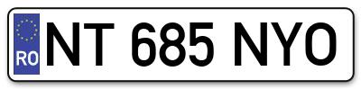 Placuta inmatriculare numar auto  NT-685-NYO, NT 685 NYO, NT685NYO