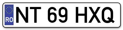 Placuta inmatriculare numar auto  NT-69-HXQ, NT 69 HXQ, NT69HXQ