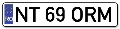 Placuta inmatriculare numar auto  NT-69-ORM, NT 69 ORM, NT69ORM