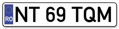 Placuta inmatriculare numar auto  NT-69-TQM, NT 69 TQM, NT69TQM