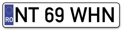 Placuta inmatriculare numar auto  NT-69-WHN, NT 69 WHN, NT69WHN