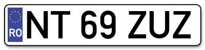 Placuta inmatriculare numar auto  NT-69-ZUZ, NT 69 ZUZ, NT69ZUZ