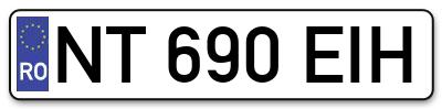 Placuta inmatriculare numar auto  NT-690-EIH, NT 690 EIH, NT690EIH