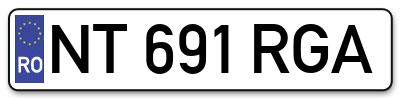 Placuta inmatriculare numar auto  NT-691-RGA, NT 691 RGA, NT691RGA
