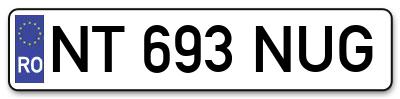 Placuta inmatriculare numar auto  NT-693-NUG, NT 693 NUG, NT693NUG