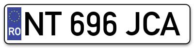 Placuta inmatriculare numar auto  NT-696-JCA, NT 696 JCA, NT696JCA