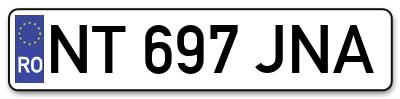 Placuta inmatriculare numar auto  NT-697-JNA, NT 697 JNA, NT697JNA