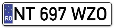 Placuta inmatriculare numar auto  NT-697-WZO, NT 697 WZO, NT697WZO