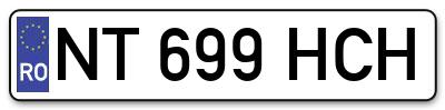 Placuta inmatriculare numar auto  NT-699-HCH, NT 699 HCH, NT699HCH